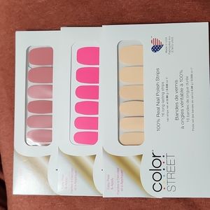 Color Street lot of 3 pink strips